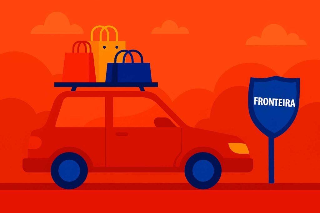 Ilustração de Compras na Fronteira Ilustração de Compras na Fronteira